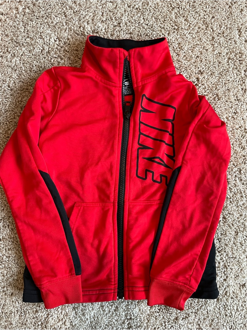 Nike Red and Black Kids' Zip-Up Hoodie